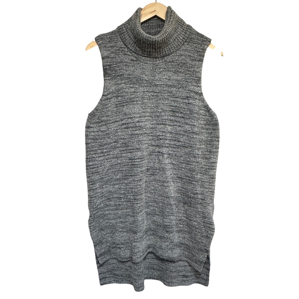 Cynthia Rowley Sleeveless Turtleneck Sweater Tunic Womens L Cozy Layer Knit Chic